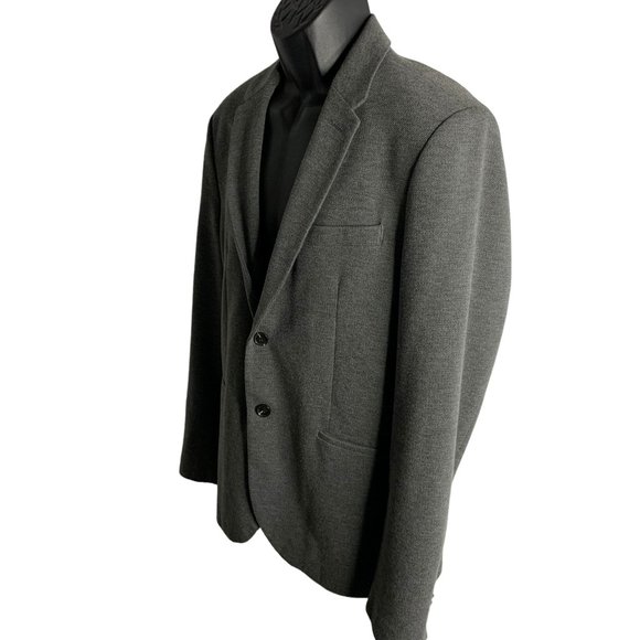 Zara Daily Outfit Blazer Jacket XL Grey Notch Collar Pockets Lined Two Button - Picture 3 of 6
